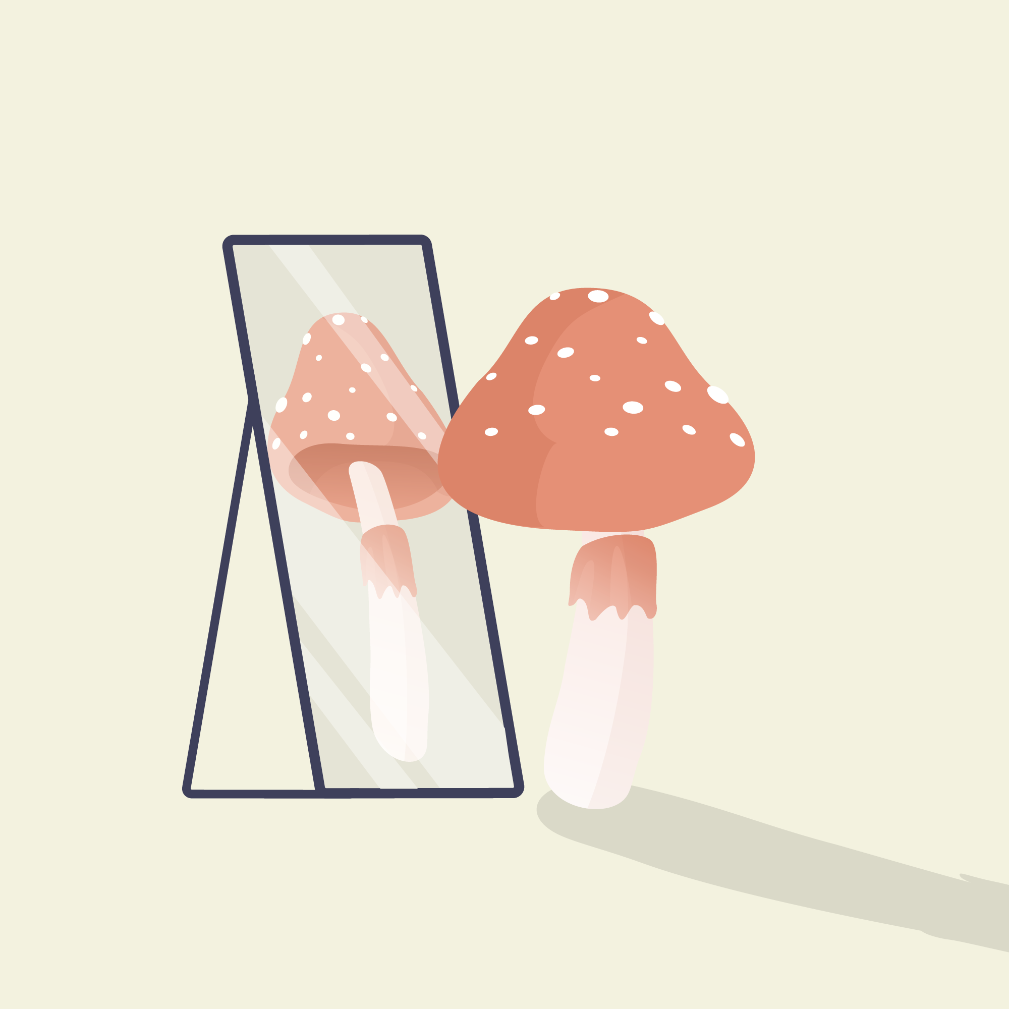 mushroom in mirror